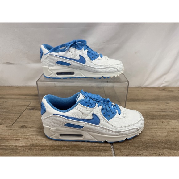 Nike Shoes - Nike Air Max 90 White Laser Blue Sneakers DJ3175-991 Womens 9 Low Top Shoes